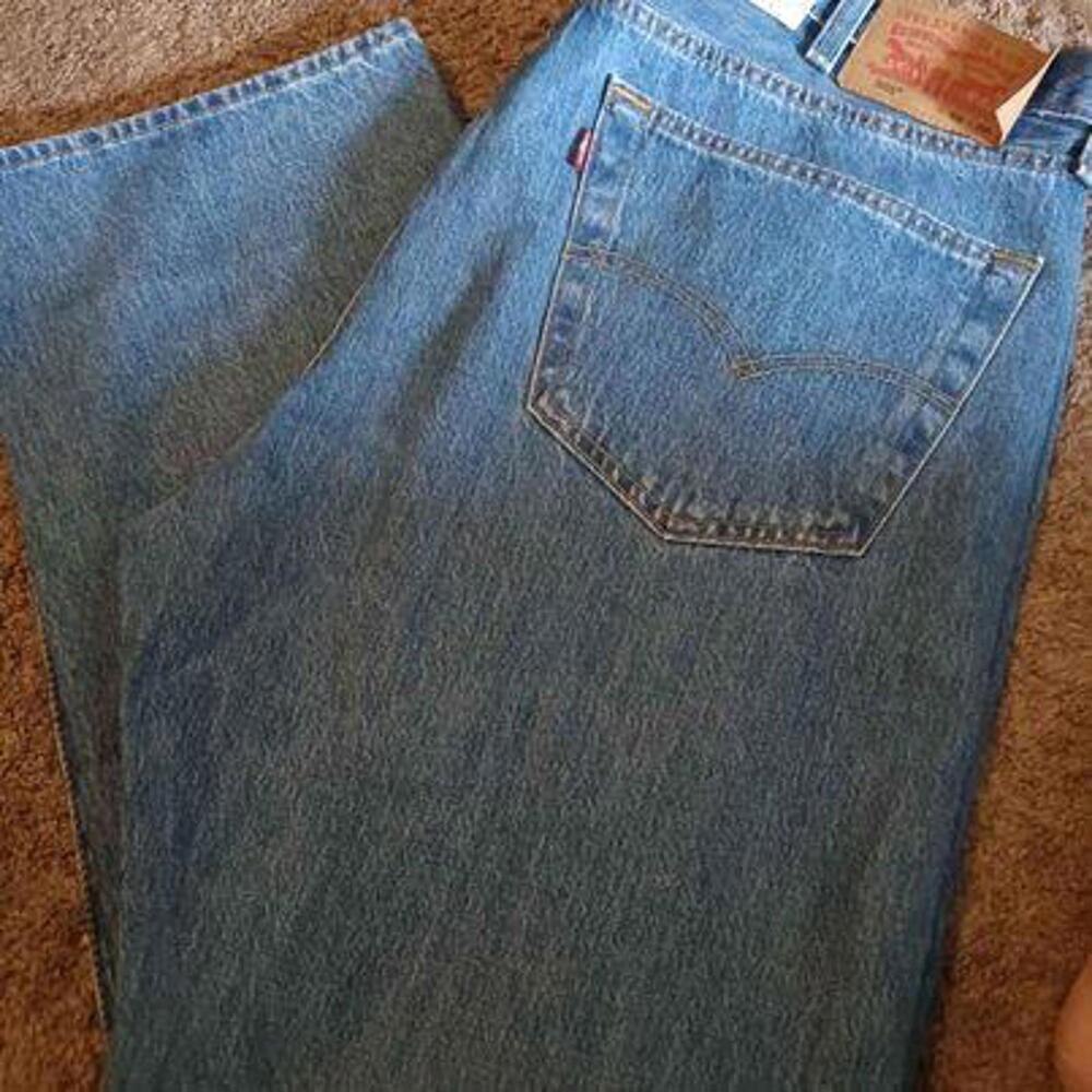 New Mens Levis Blue Jeans 501 Regular Thigh Straight Leg Size 40 X 29 005010193